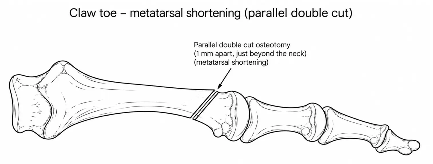 Metatarsal shortening